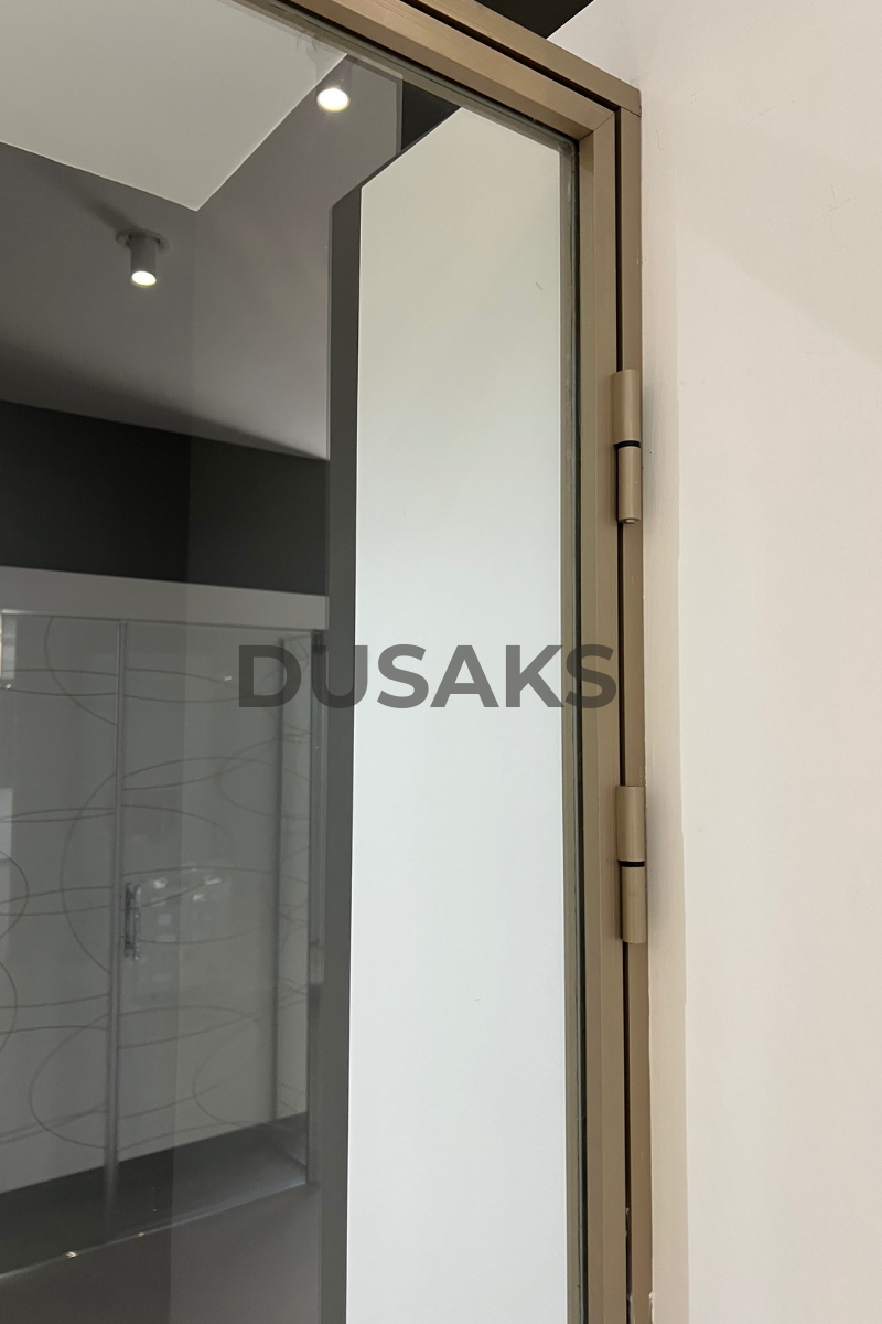 Bronz menteşe ve kapı detayı - nervüllü cam duşakabin iki duvar arası H200