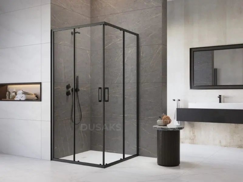 Siyah duşakabin modelleri modern banyo tasarımı