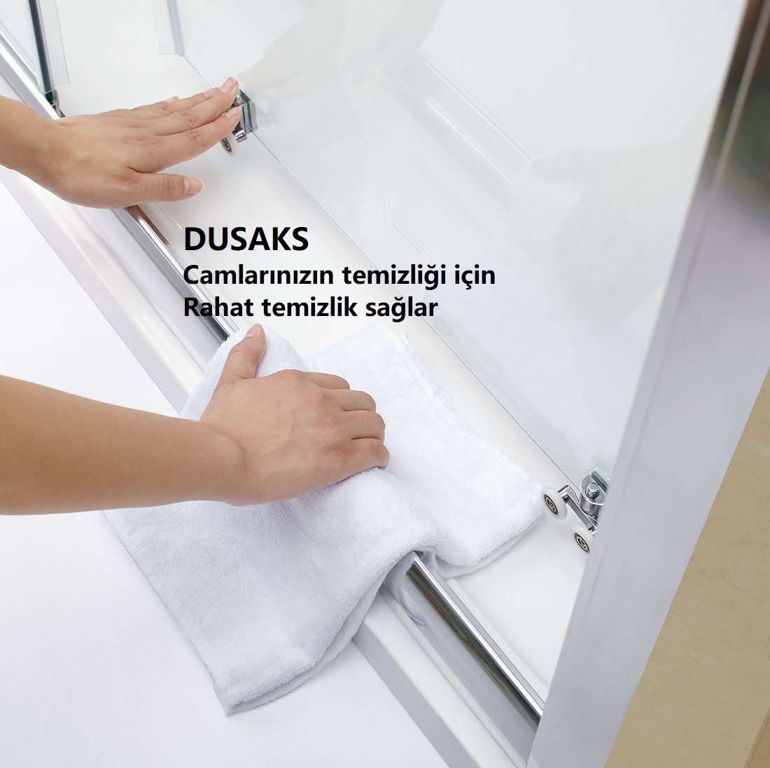 Siyah Duşakabin Şeffaf Cam Panelli H 190