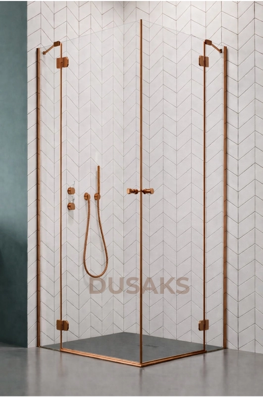  İstanbul Menteşeli Duşakabin Bakır 6mm Cam Yükseklik 190 cm