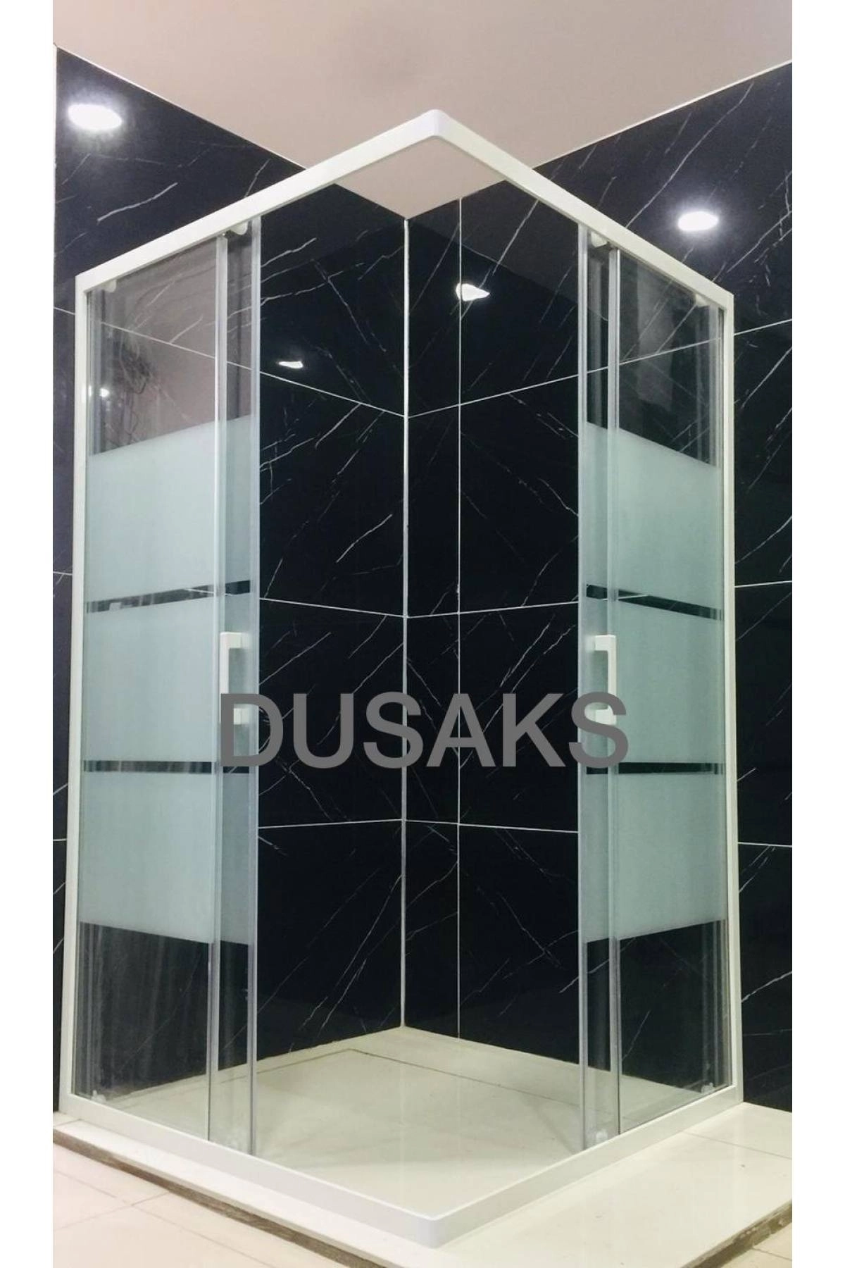 Beyaz Duşakabin – Box Desenli 5 Mm Temperli Cam H190