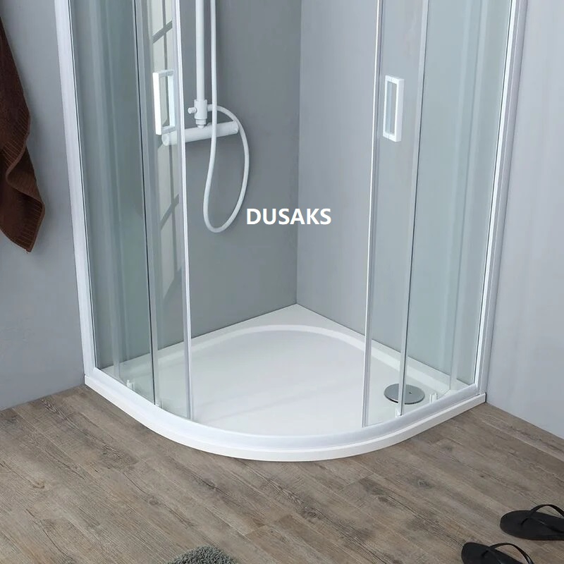 Oval Beyaz Duşakabin Şeffaf Cam