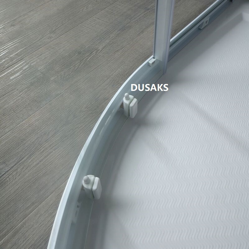 Oval Beyaz Duşakabin Şeffaf Cam