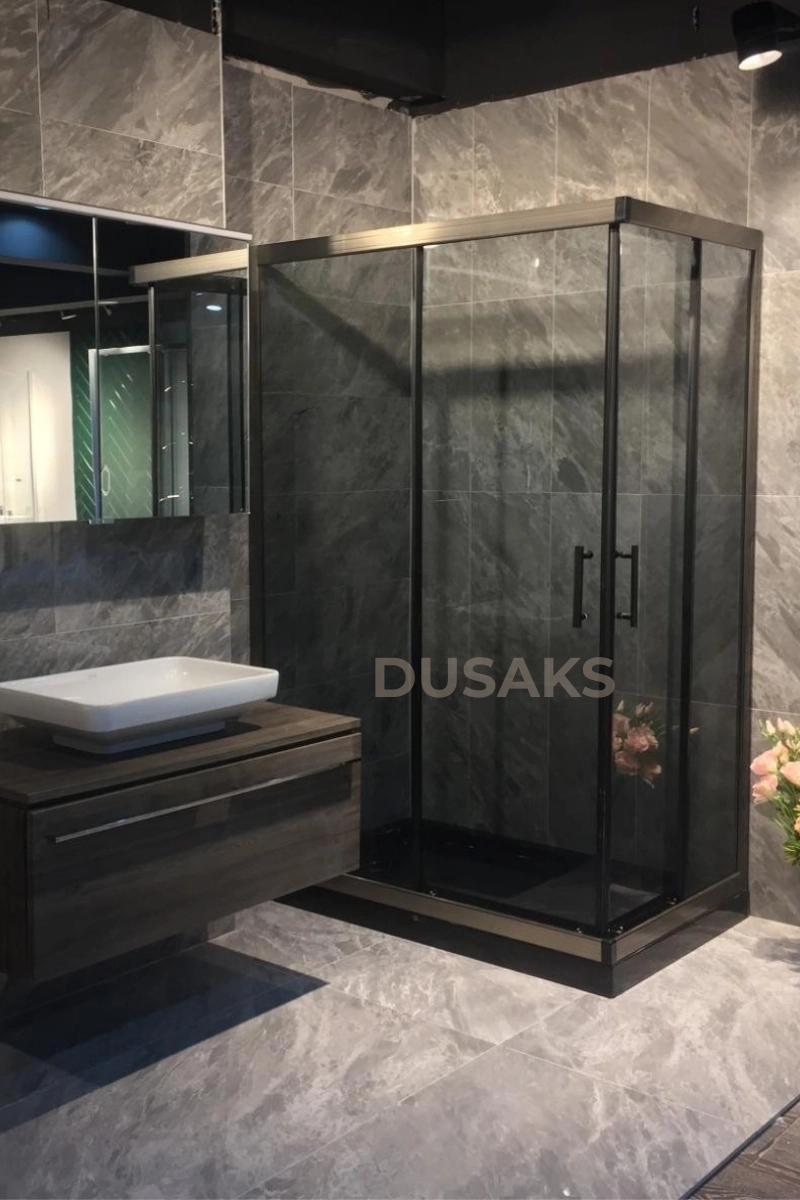 Bronz Duşakabin 6 Mm Füme Temperli Cam Yükselik 190 Cm