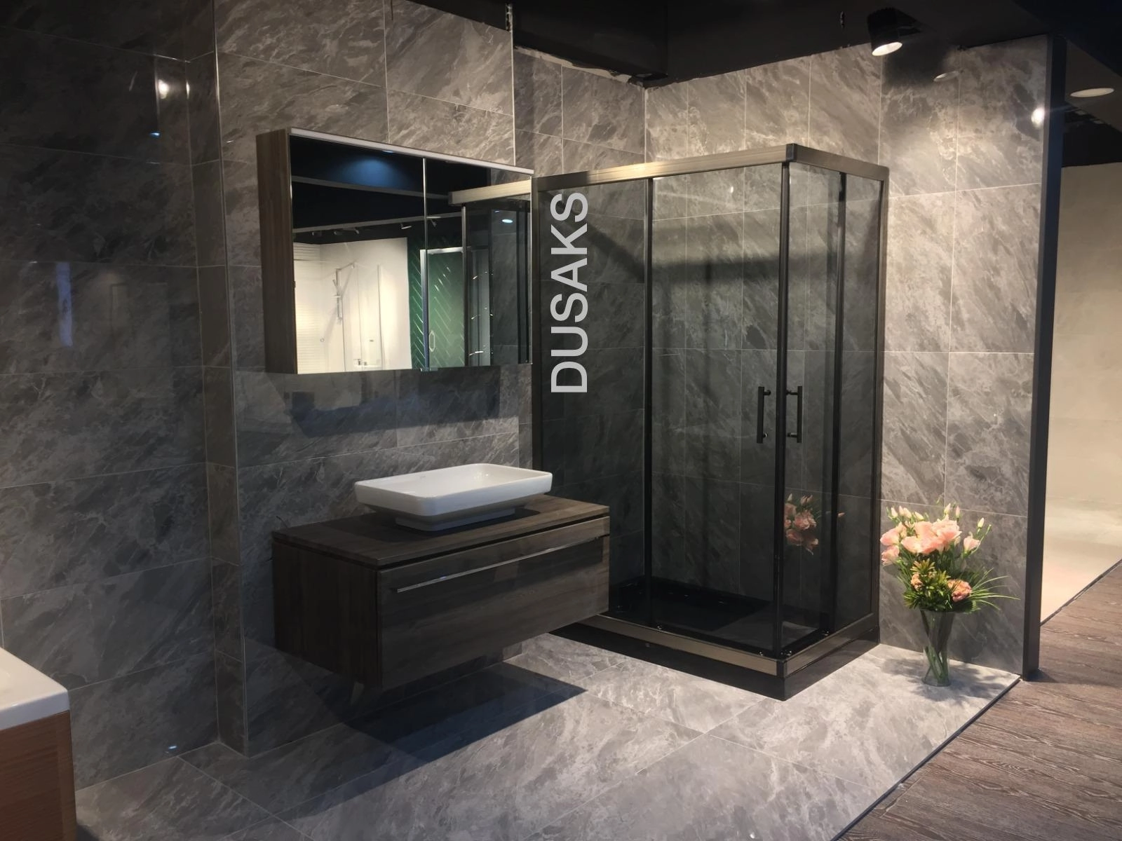 Bronz Duşakabin 6 Mm Füme Temperli Cam Yükselik 190 Cm