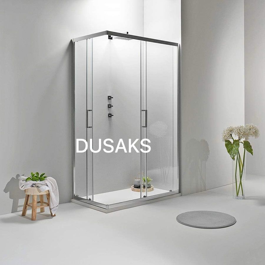 Parlak Duşakabin Şeffaf 5Mm Temperli Cam Yükseklik 190 Cm