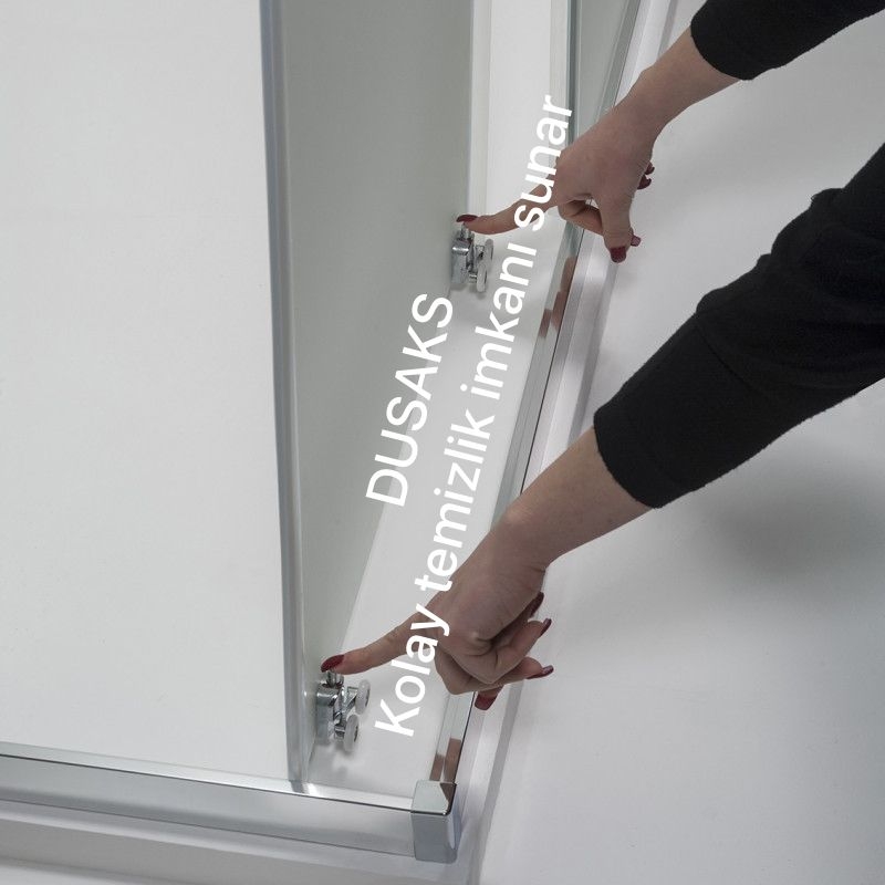 Parlak Duşakabin Şeffaf 5Mm Temperli Cam Yükseklik 190 Cm