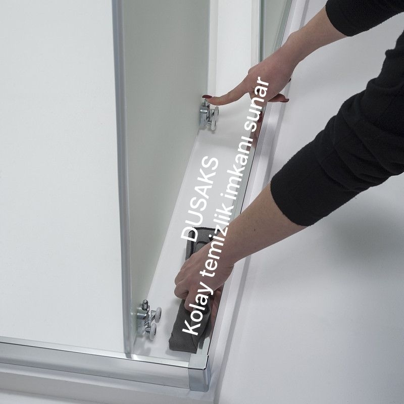 Parlak Duşakabin Şeffaf 5Mm Temperli Cam Yükseklik 190 Cm