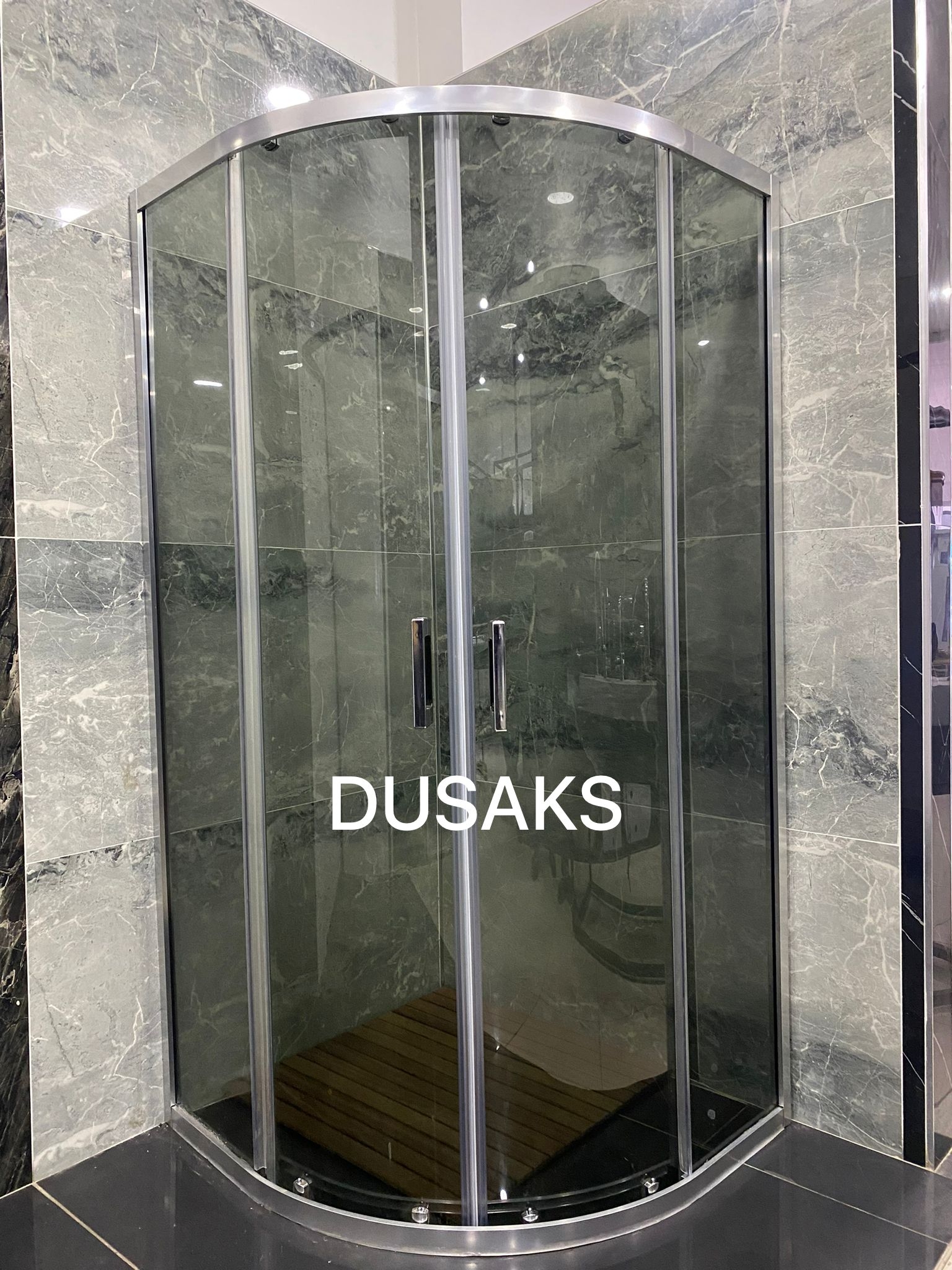 Dusaks Oval Parlak Duşakabin Füme Cam H190