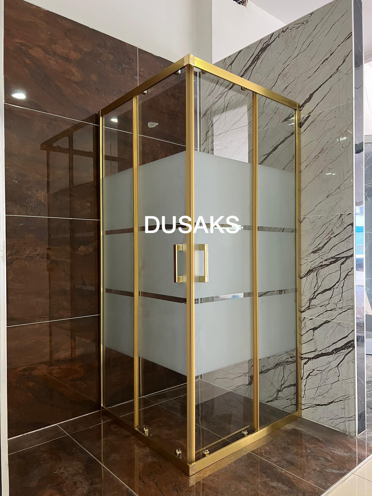 Gold Duşakabin Kumlama 5Mm Temperli Cam Yükseklik 190 Cm