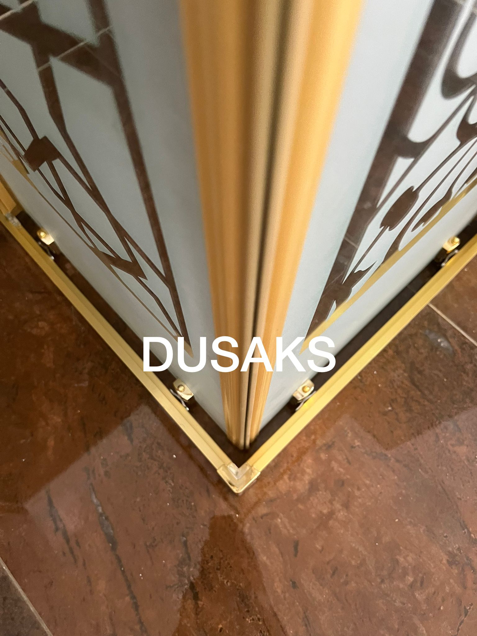 Gold Duşakabin Kumlama 5Mm Temperli Cam Yükseklik 190 Cm