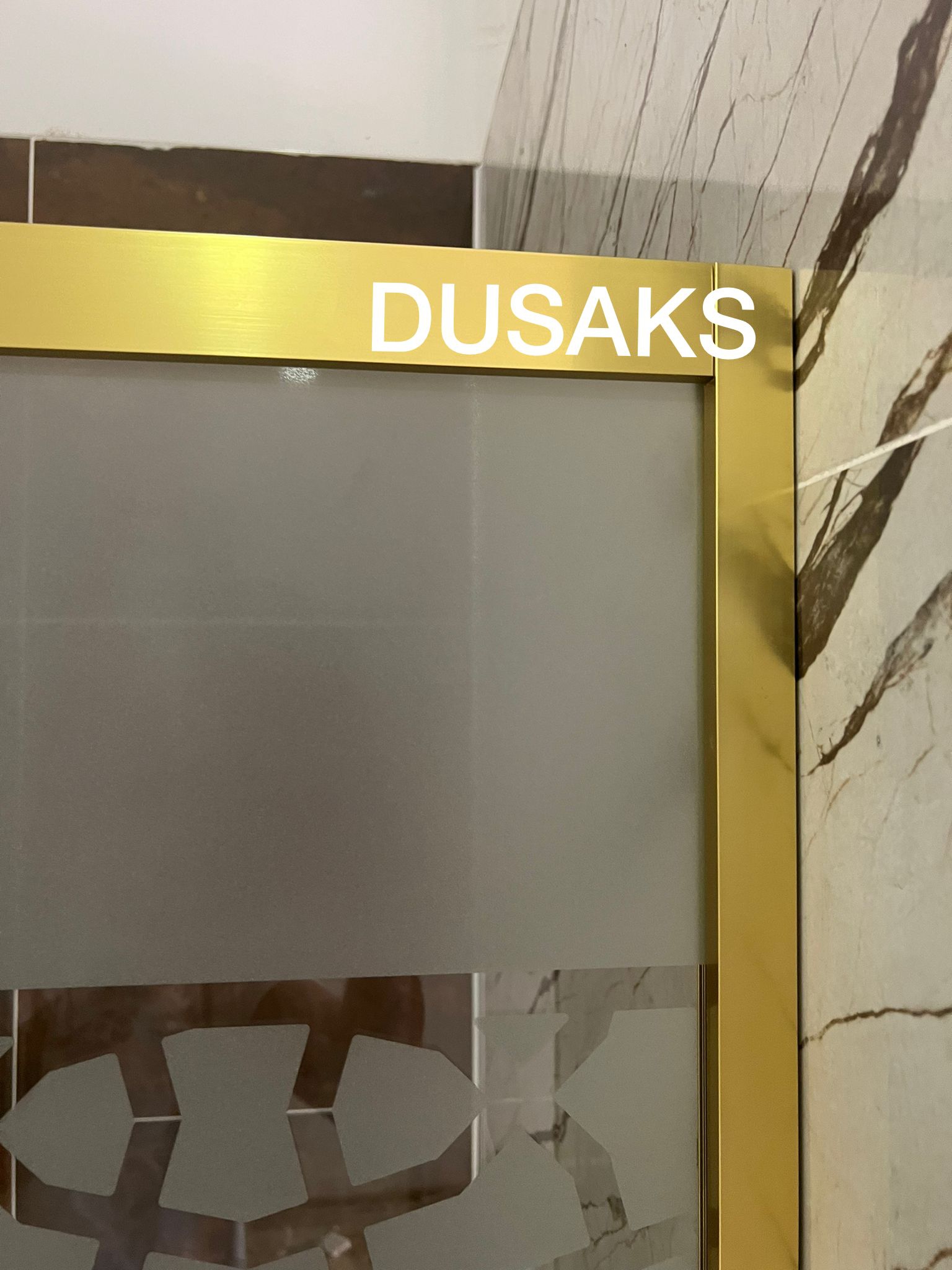 Gold Duşakabin Kumlama 5Mm Temperli Cam Yükseklik 190 Cm