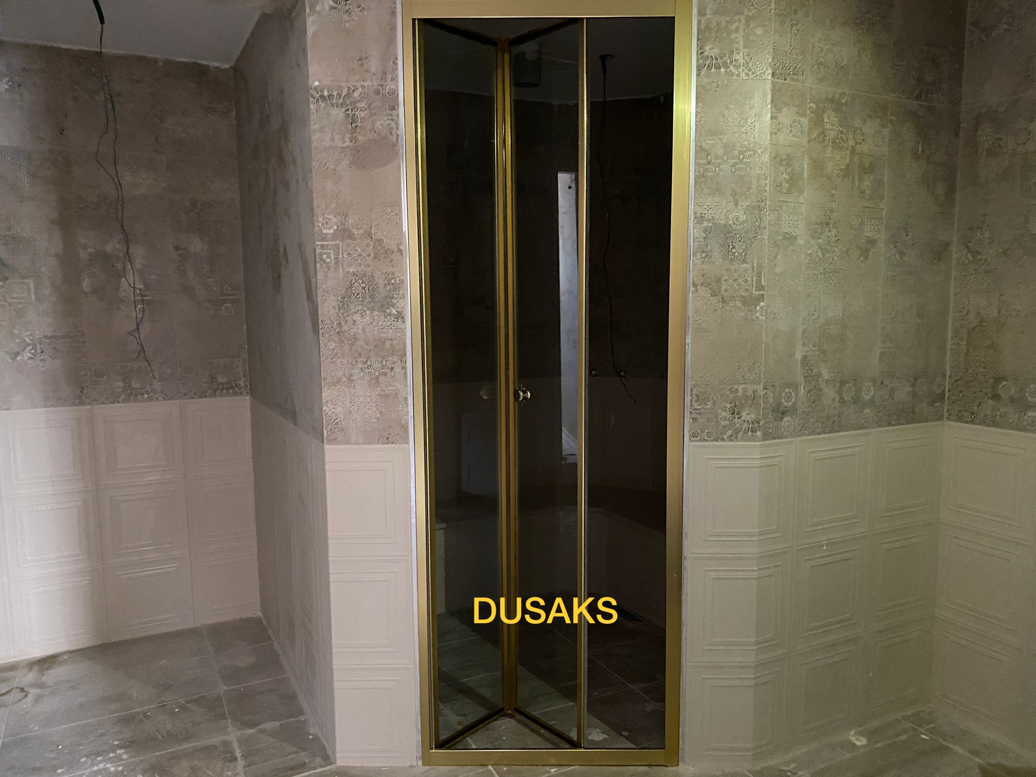 Gold Füme Camlı Katlanır Duşakabin