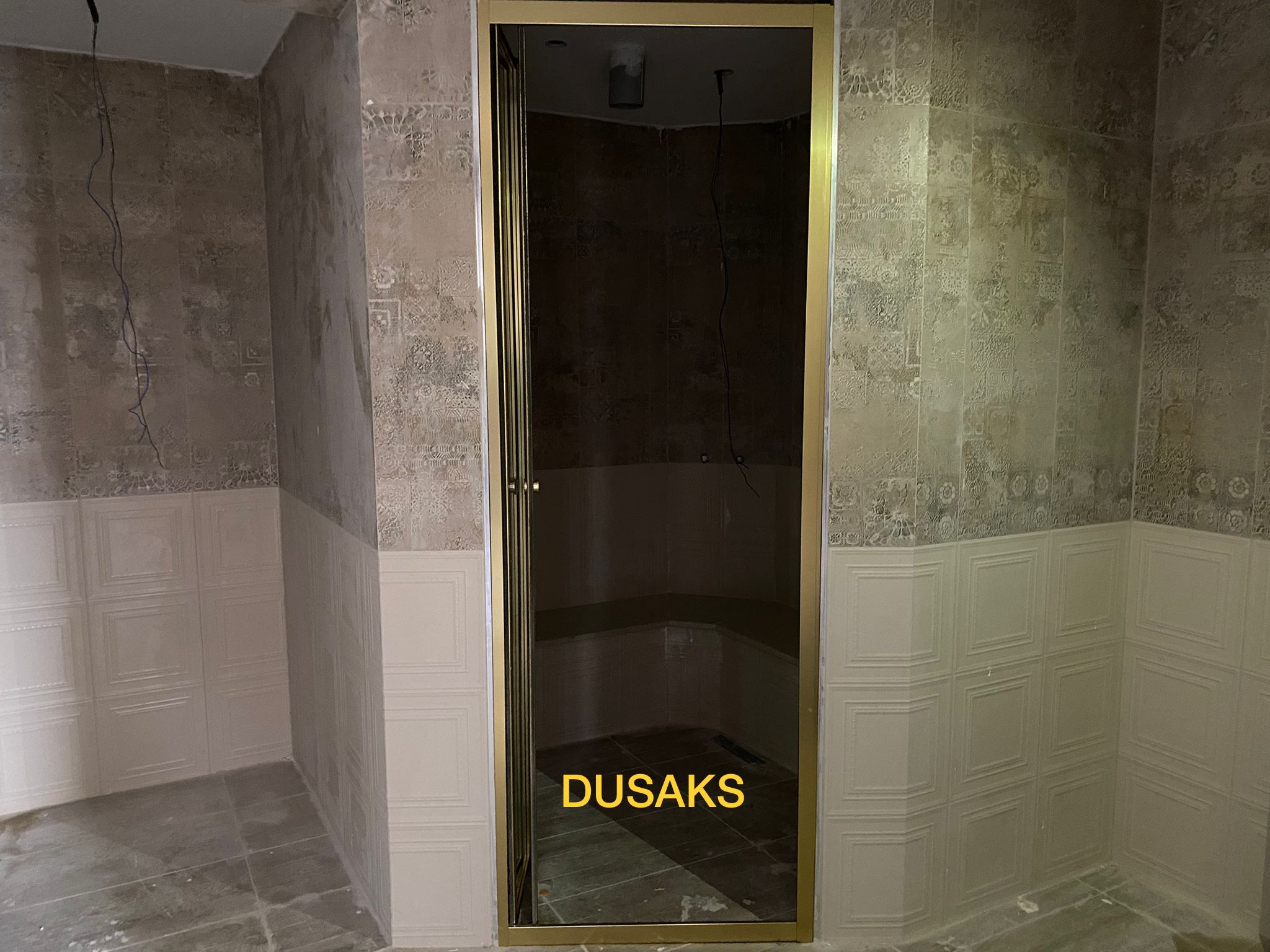 Gold Füme Camlı Katlanır Duşakabin