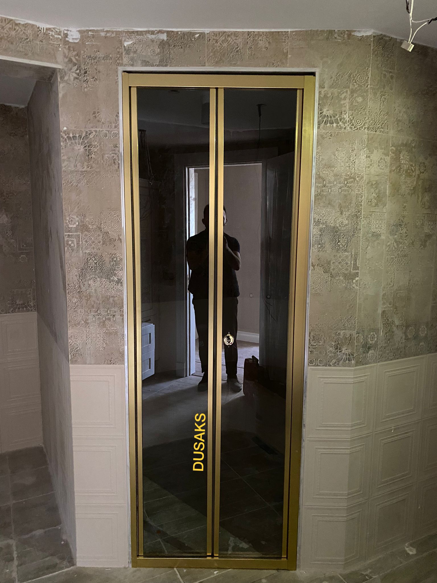 Gold Füme Camlı Katlanır Duşakabin