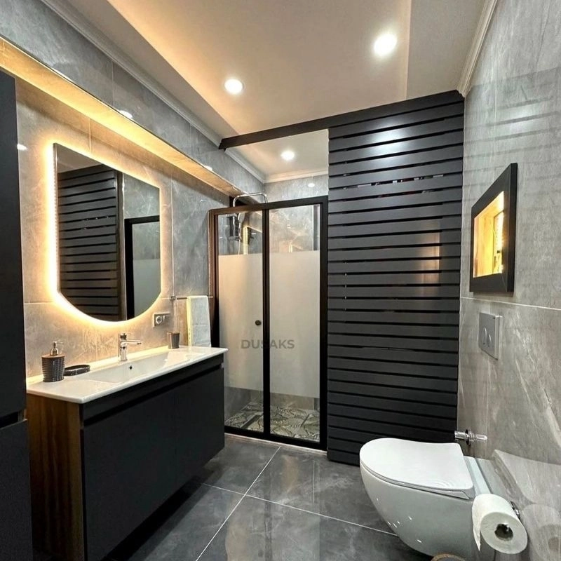 Katlanır Duşakabin Siyah H 190