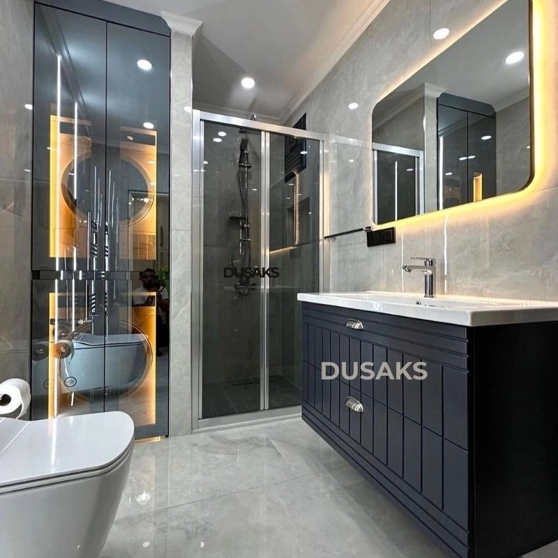 Katlanır Duşakabin Parlak Füme Cam H 190