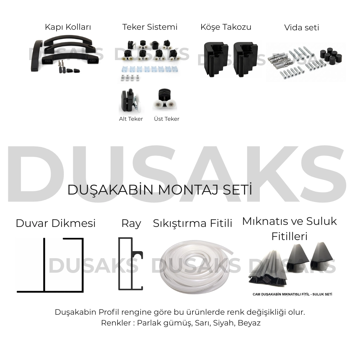 Siyah Duşakabin Karolajlı Box Desen H190 Cm