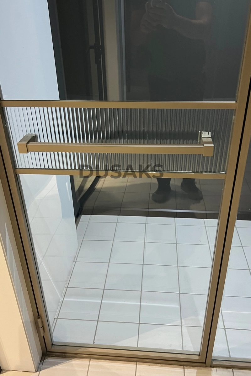 Nervüllü Cam Duşakabin Bronz İki Duvar Arası H200 | 6 mm Temperli