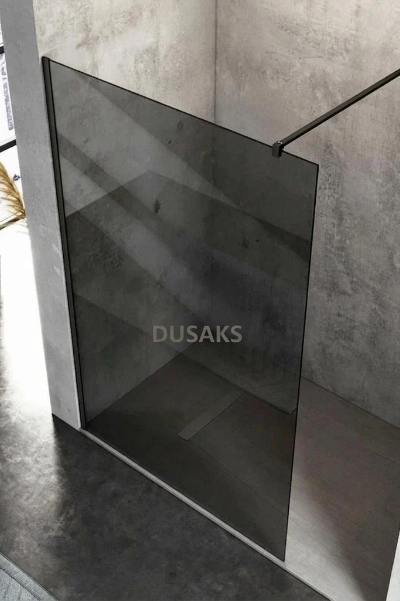 Panel Duşakabin Siyah Profil Füme Cam H190