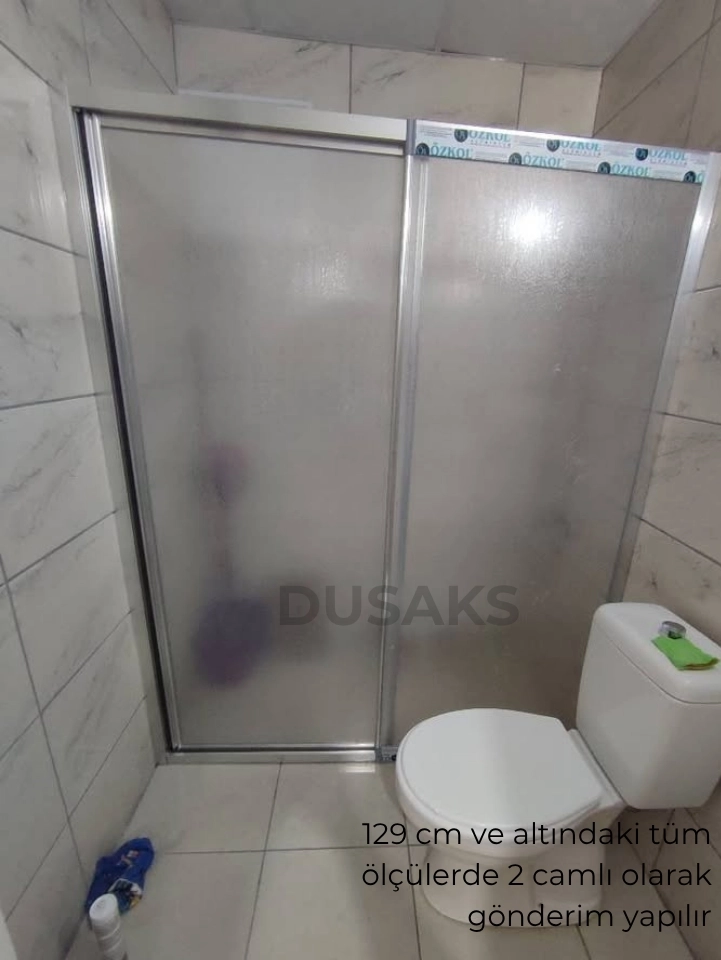 Parlak Mika Duşakabin Plastik Cam H182