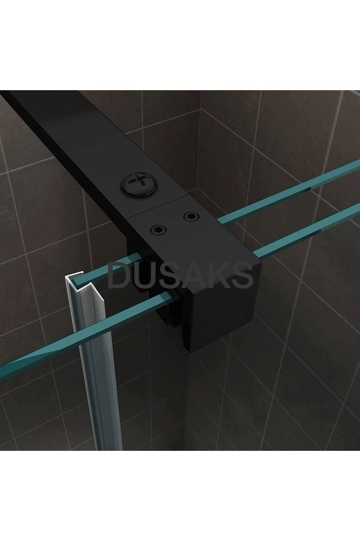 Xperra Siyah Duşakabin L Panel Cam H200 Cm