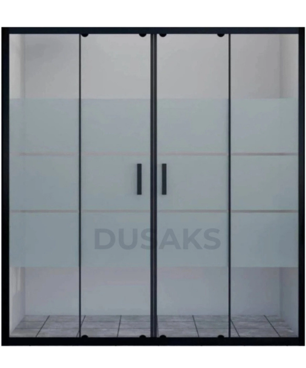 Siyah Duşakabin Box Desenli Cam H 190