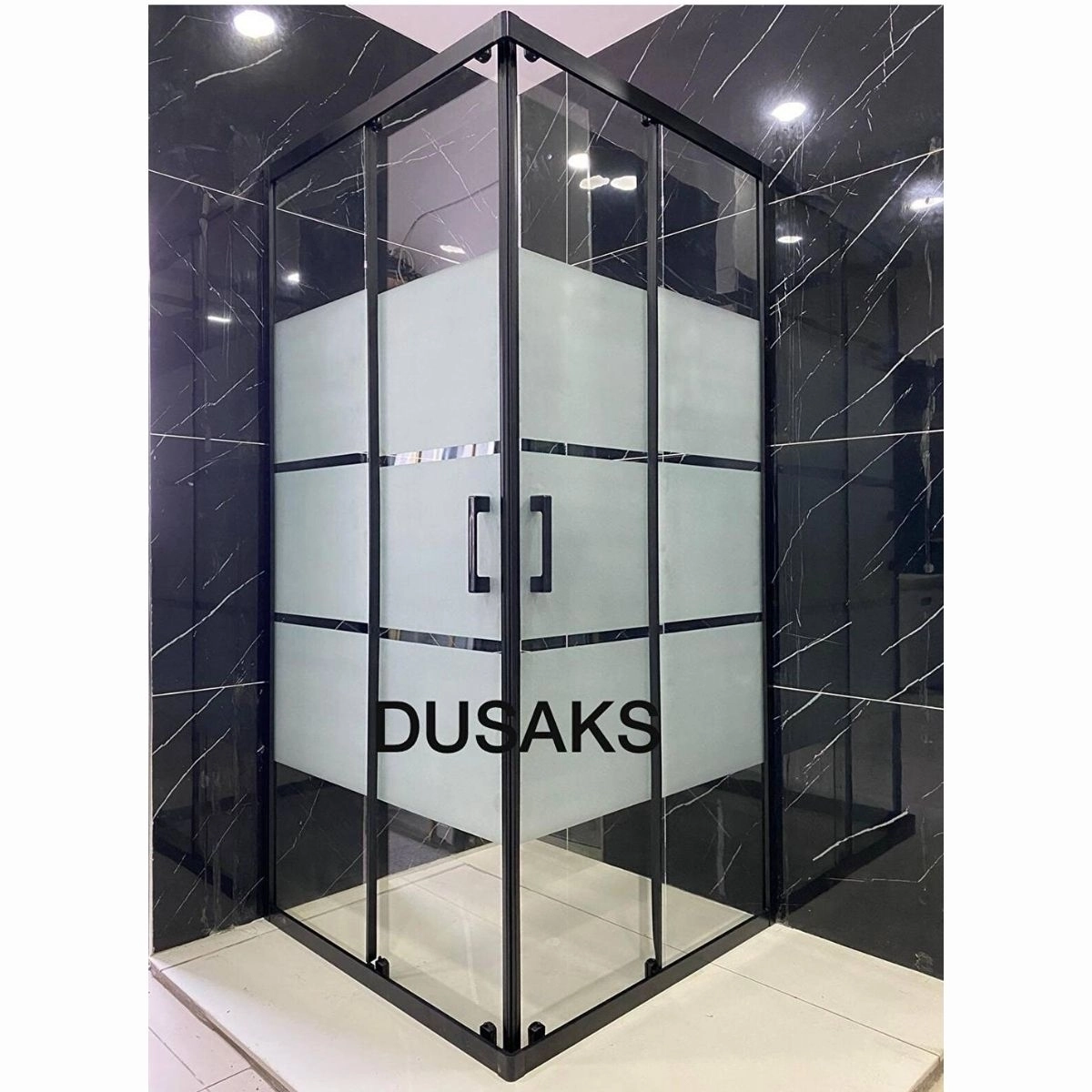 Siyah Duşakabin Box Desenli H190