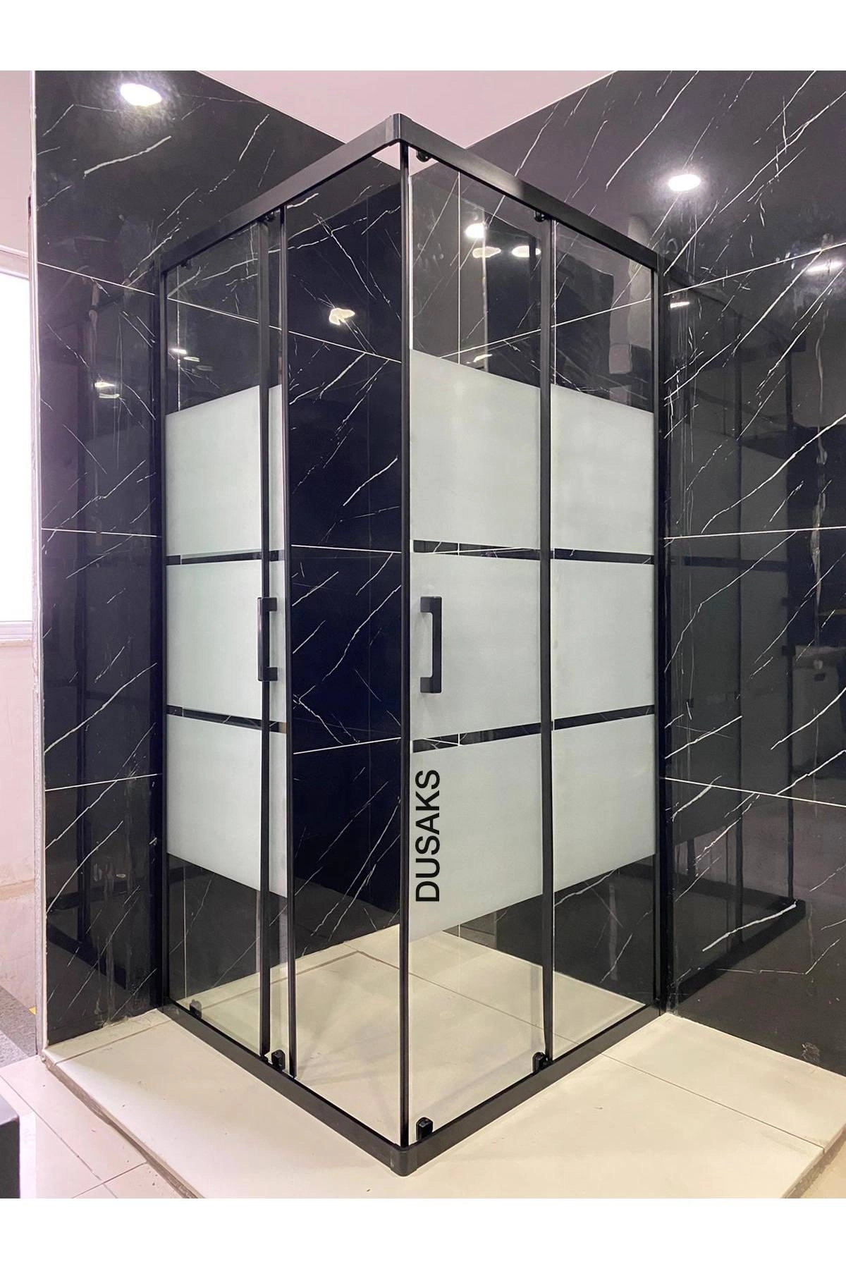 Siyah Duşakabin Box Desenli H190