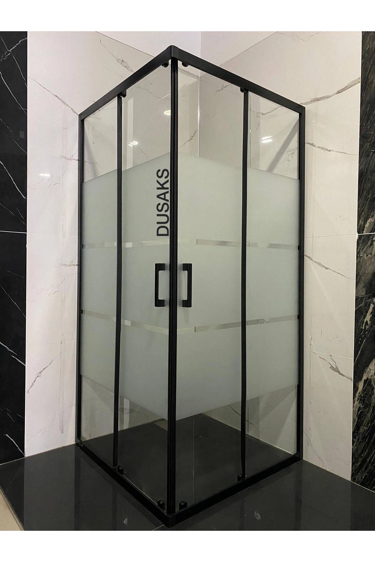 Siyah Duşakabin Box Desenli H190
