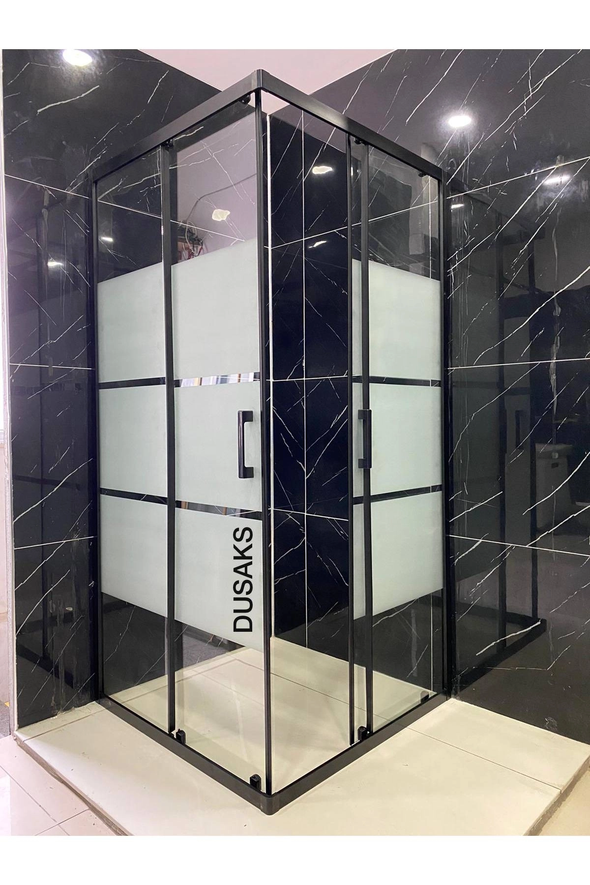 Siyah Duşakabin Box Desenli H190