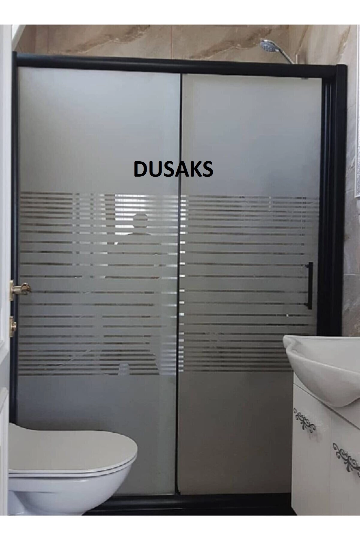 Siyah Duşakabin Kumlamalı Çizgili 5 Mm H190