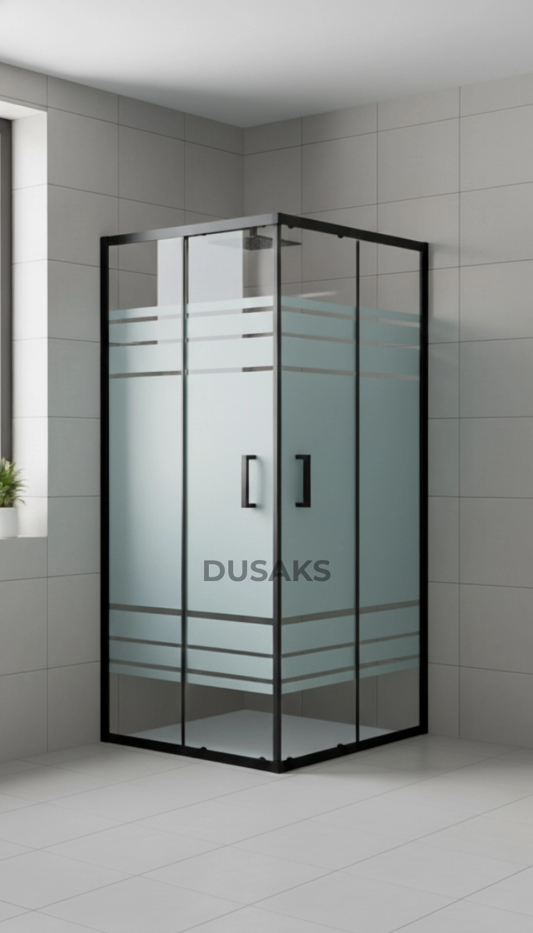 Siyah Duşakabin Kumlama Cam H 190