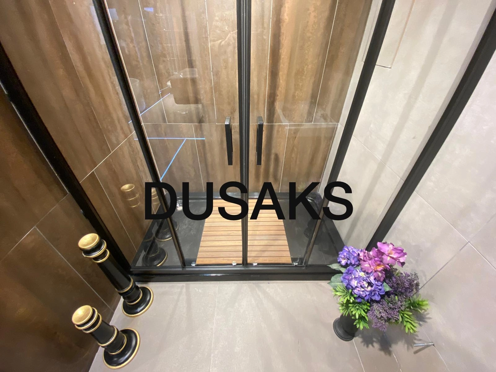 Siyah Duşakabin Şeffaf Cam H190