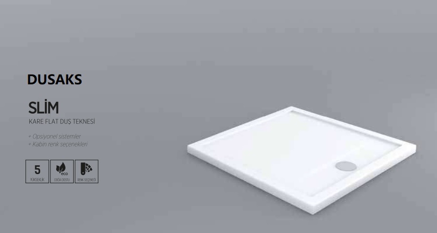 Slim Flat Kare Duş Teknesi H 5