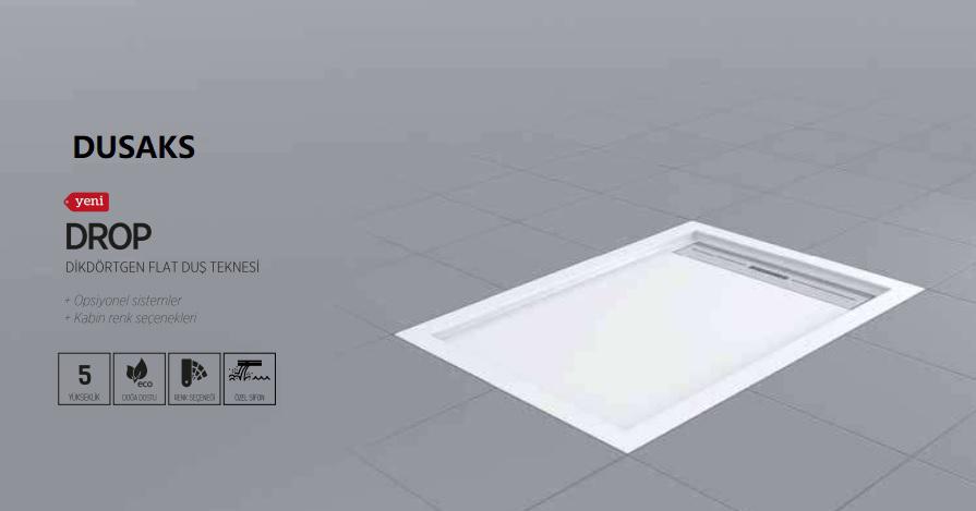 DROP DİKDÖRTGEN FLAT DUŞ TEKNESİ H5
