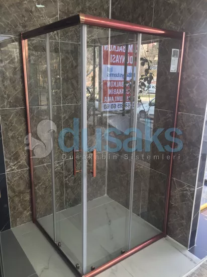 Bakır Duşakabin Şeffaf Cam H 190 Bakır Duşakabin Şeffaf Cam H 190