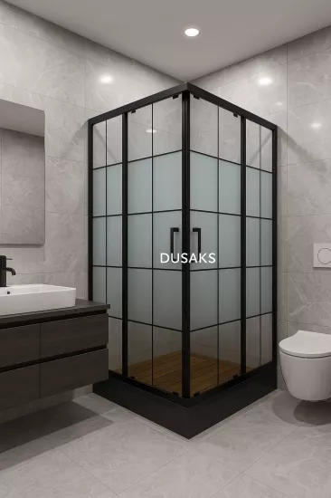 Karolajlı Box Desen Siyah Duşakabin Fiyatları