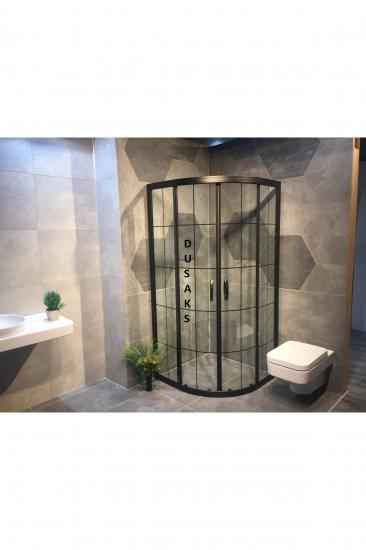 Oval Siyah Çizgili Duşakabin H190