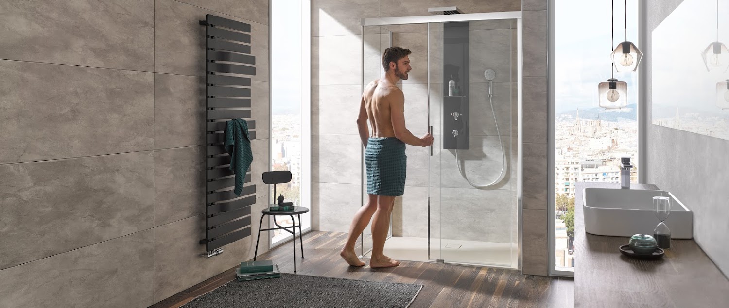 Mat Siyah Duşakabin İki Duvar Arası H 200