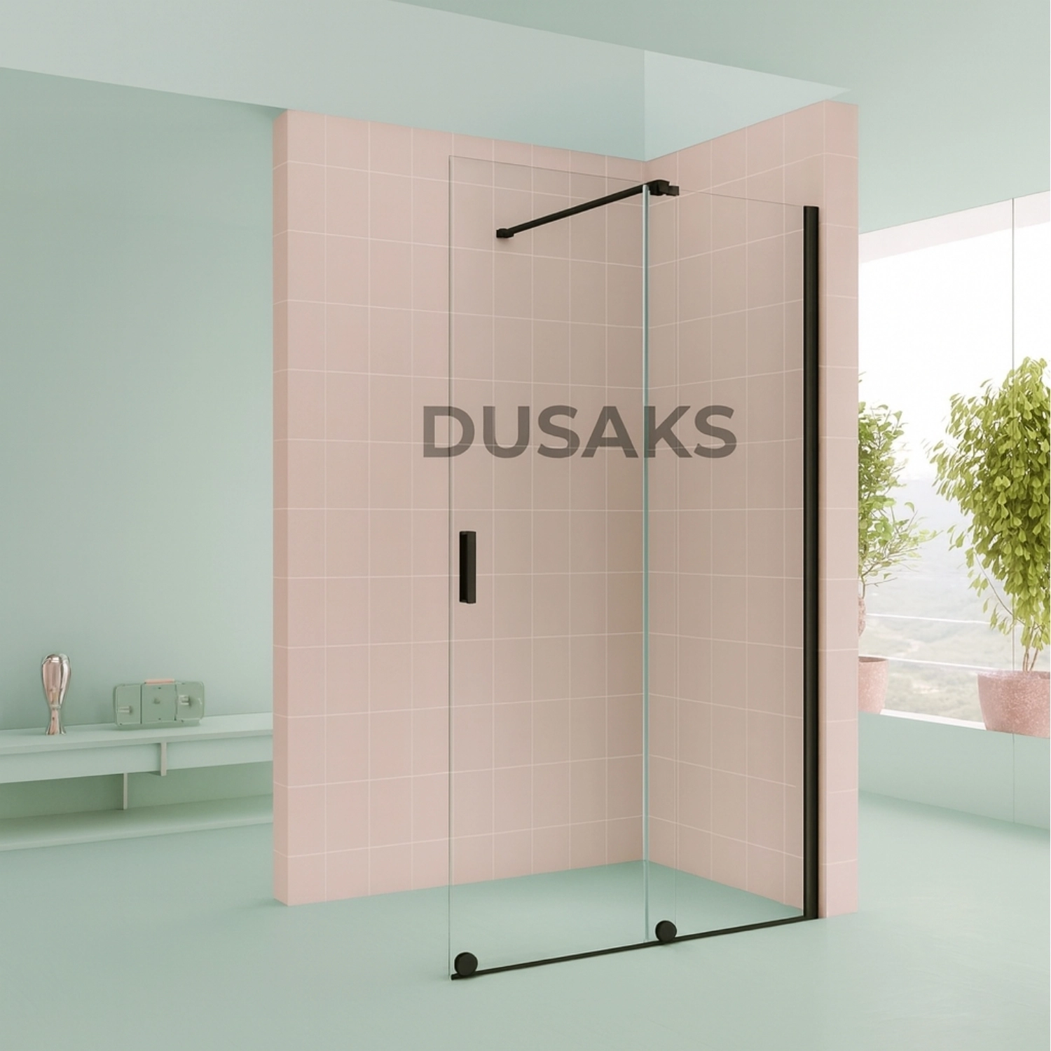 Xperra Siyah Duşakabin Sürgülü H200 Cm
